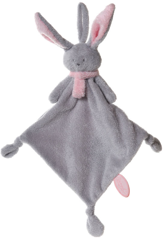  nina lapin attache sucette gris rose 